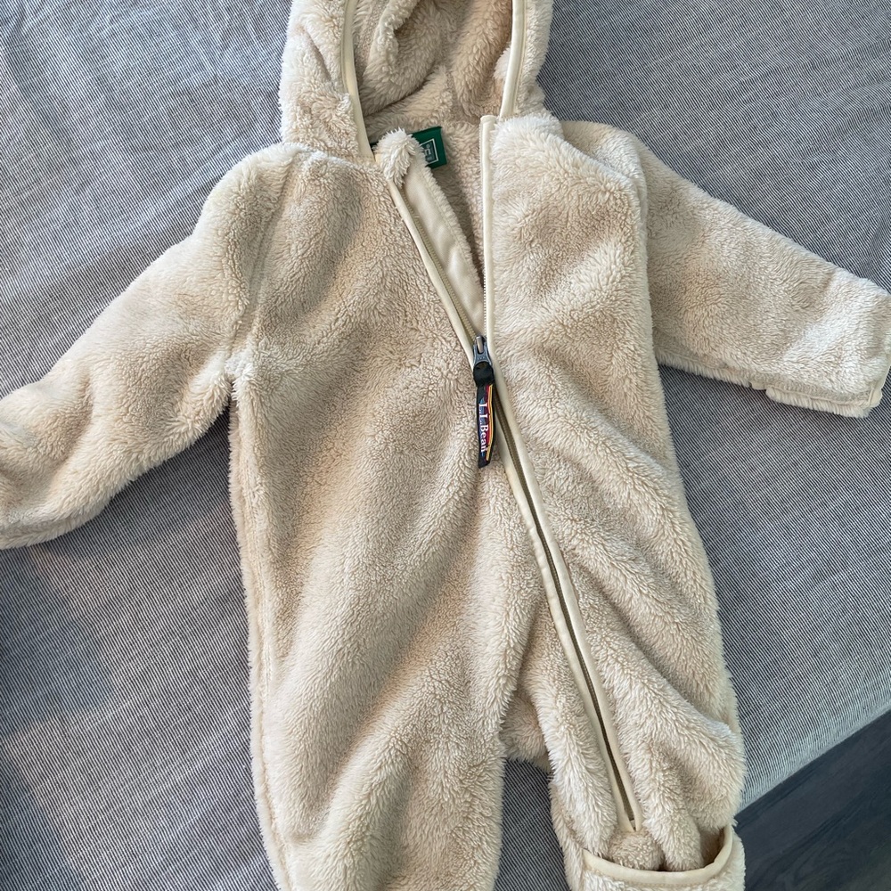 L.L. Bean Beige Fleece Infant Footie